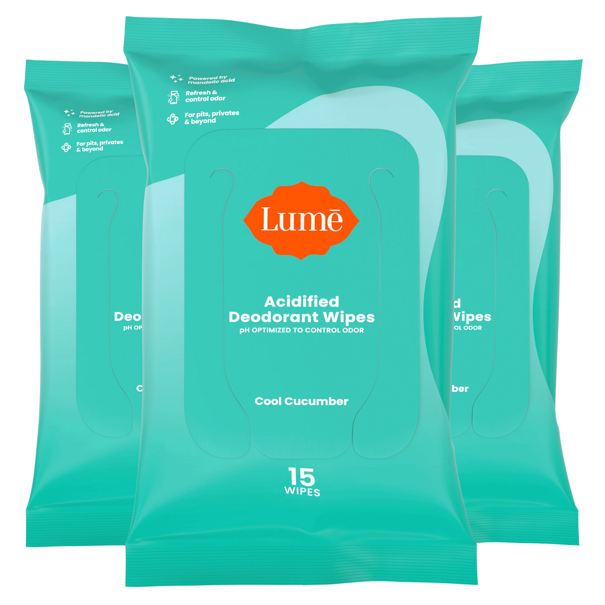 Cool Cucumber 15ct Wipes | Deodorant Wipes 3-Pack
